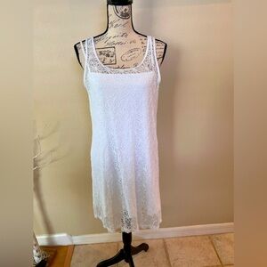 TOMMY BAHAMA-Sleeveless Summer White Lace Cotton Dress - Size Medium
